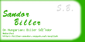 sandor biller business card